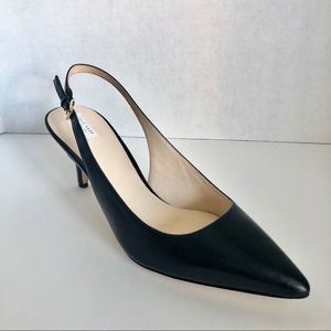 Classy Leather Black Cole Haan Pump Kitten Heel